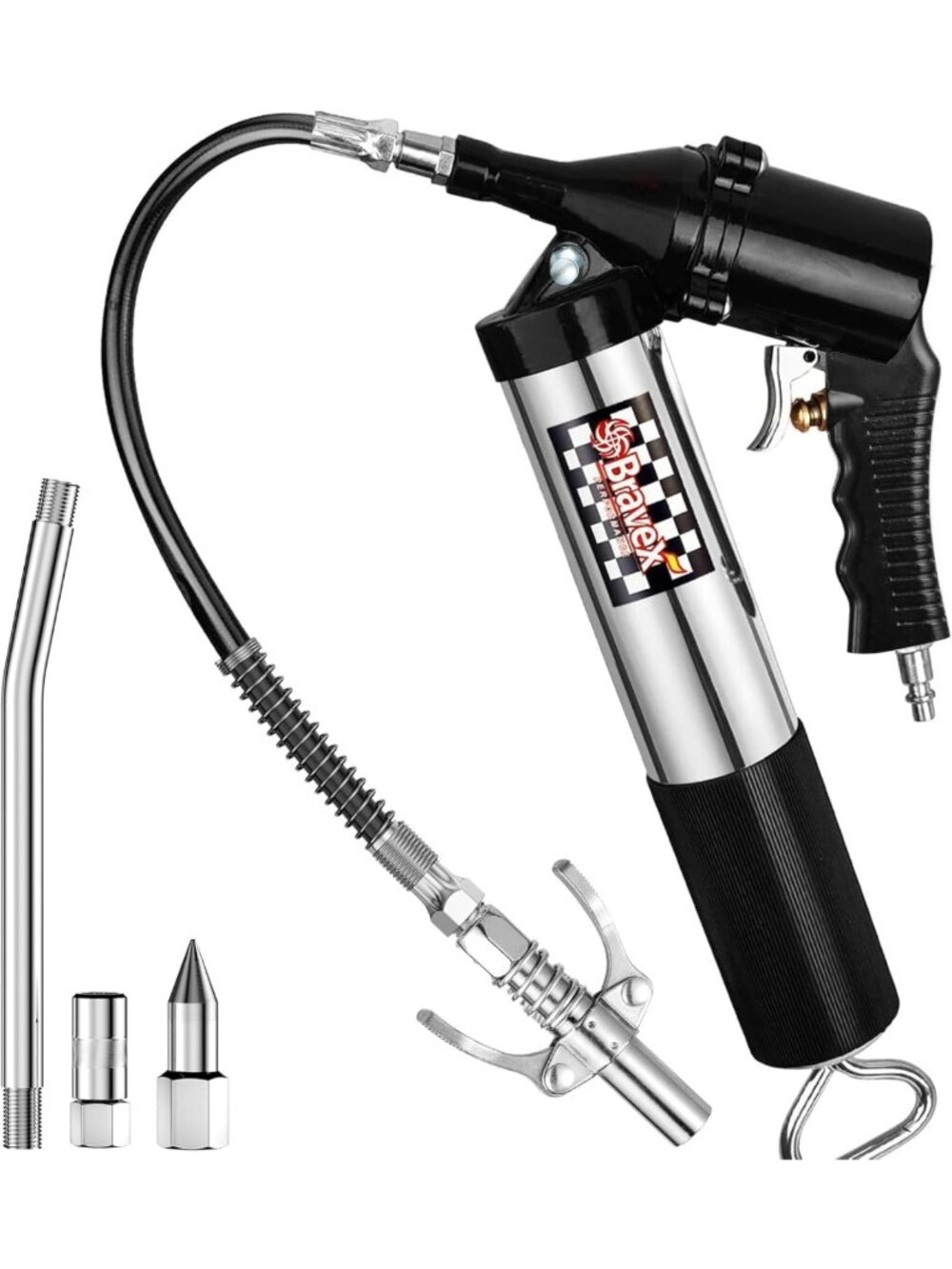 Pneumatic Grease Gun with Quick Release Coupler & Continuous Cycle - Heavy Duty